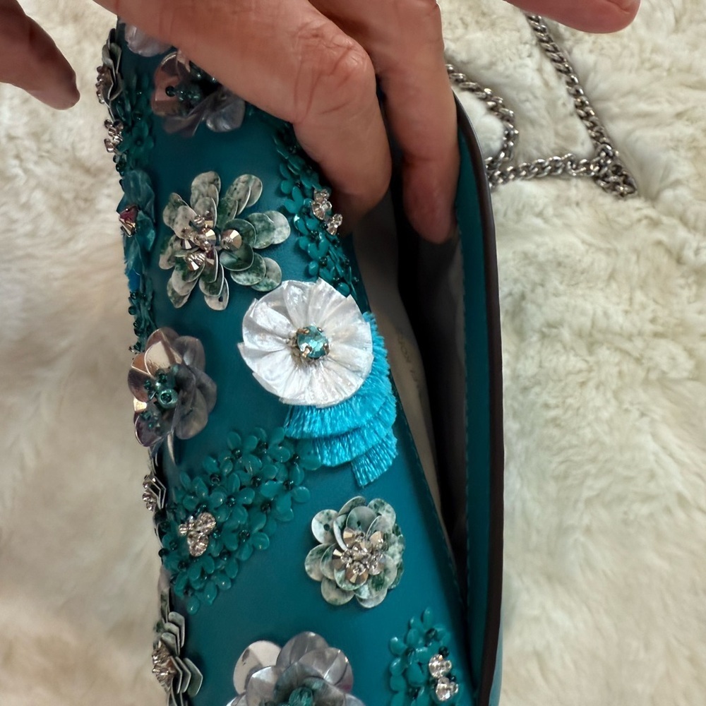 MICHAEL Michael Kors NWOT Teal Floral Crossbody Bag - Picture 4 of 10